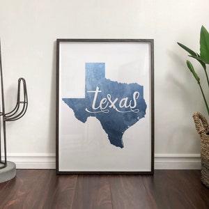 Stampa acquerello del Texas [Download digitale]