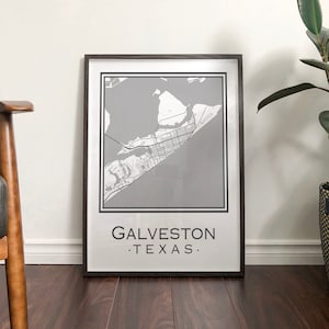 Galveston Texas Map [Digital Download]
