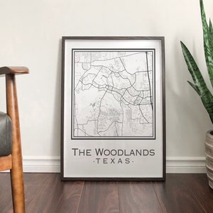 Mapa de Woodlands Texas [download digital]