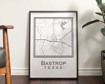 Bastrop Texas Map [Digital Download]