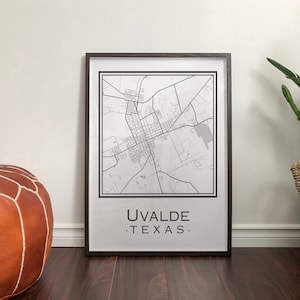 Mapa de Uvalde Texas [download digital]