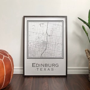 Kaart Edinburgh, Texas [digitale download]