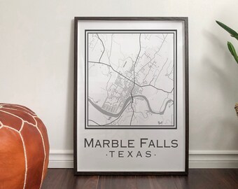 Marble Falls Texas Map [Digital Download]