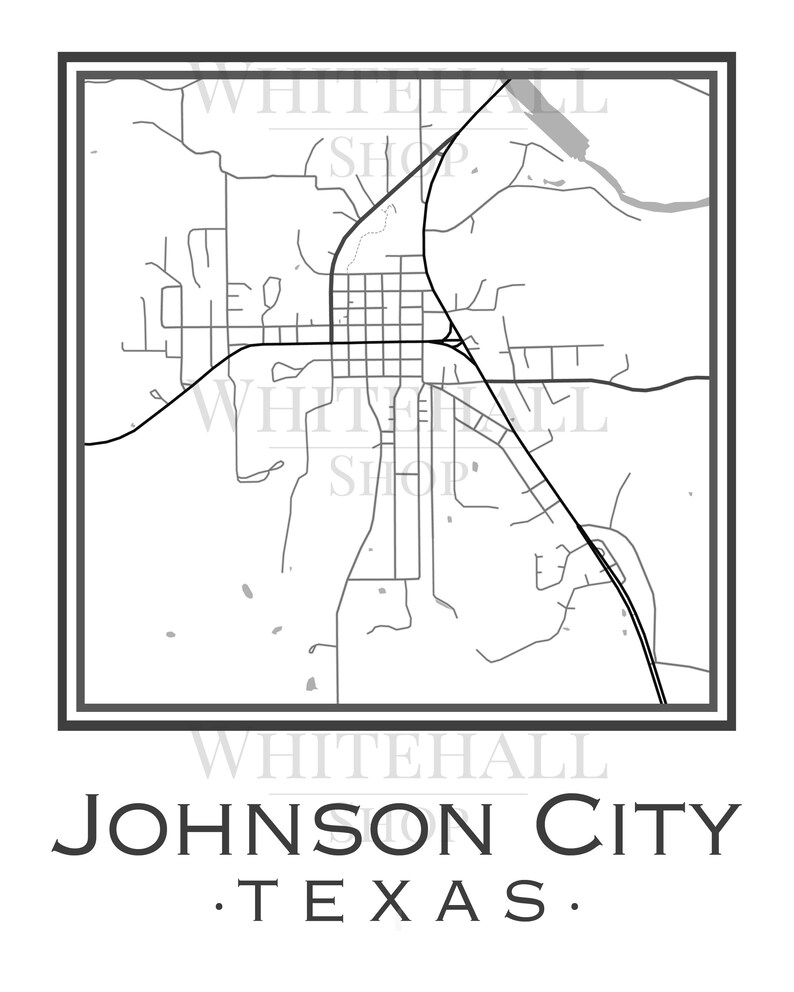 Johnson City Texas Map digital Download Etsy