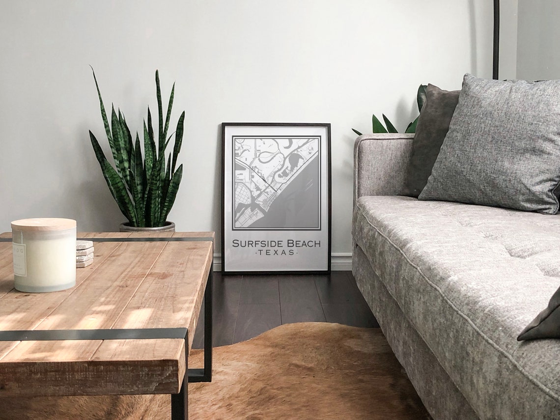 Surfside Texas Map digital Download Etsy