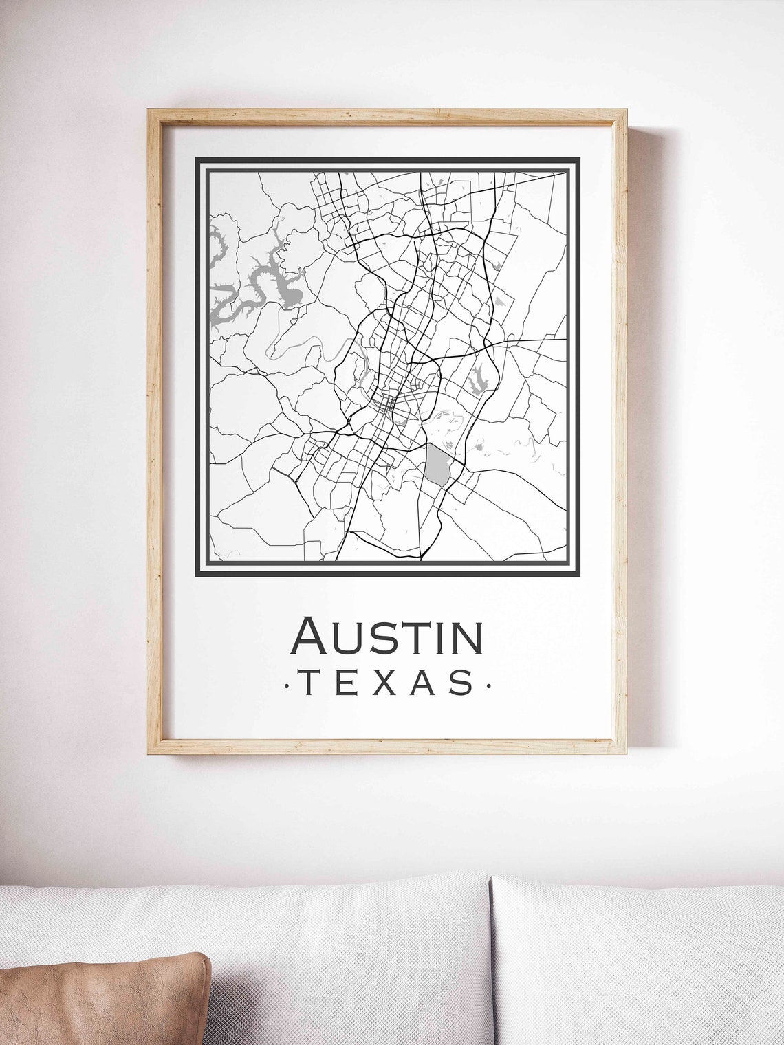 Austin Texas Map digital Download - Etsy