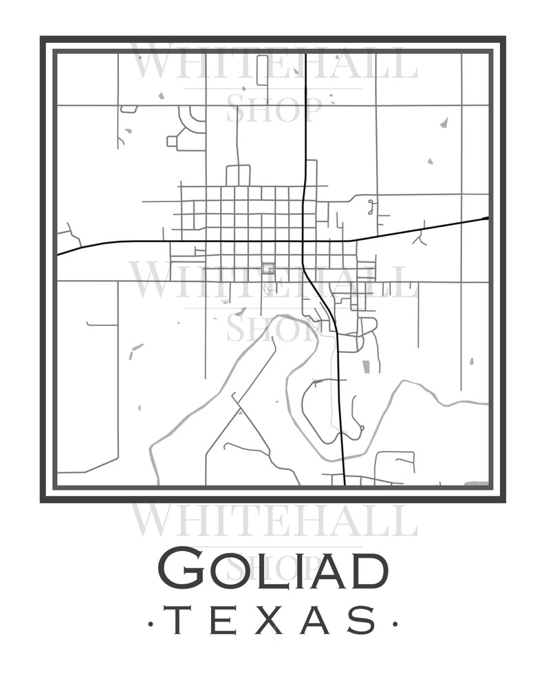 Goliad Texas Map digital Download Etsy