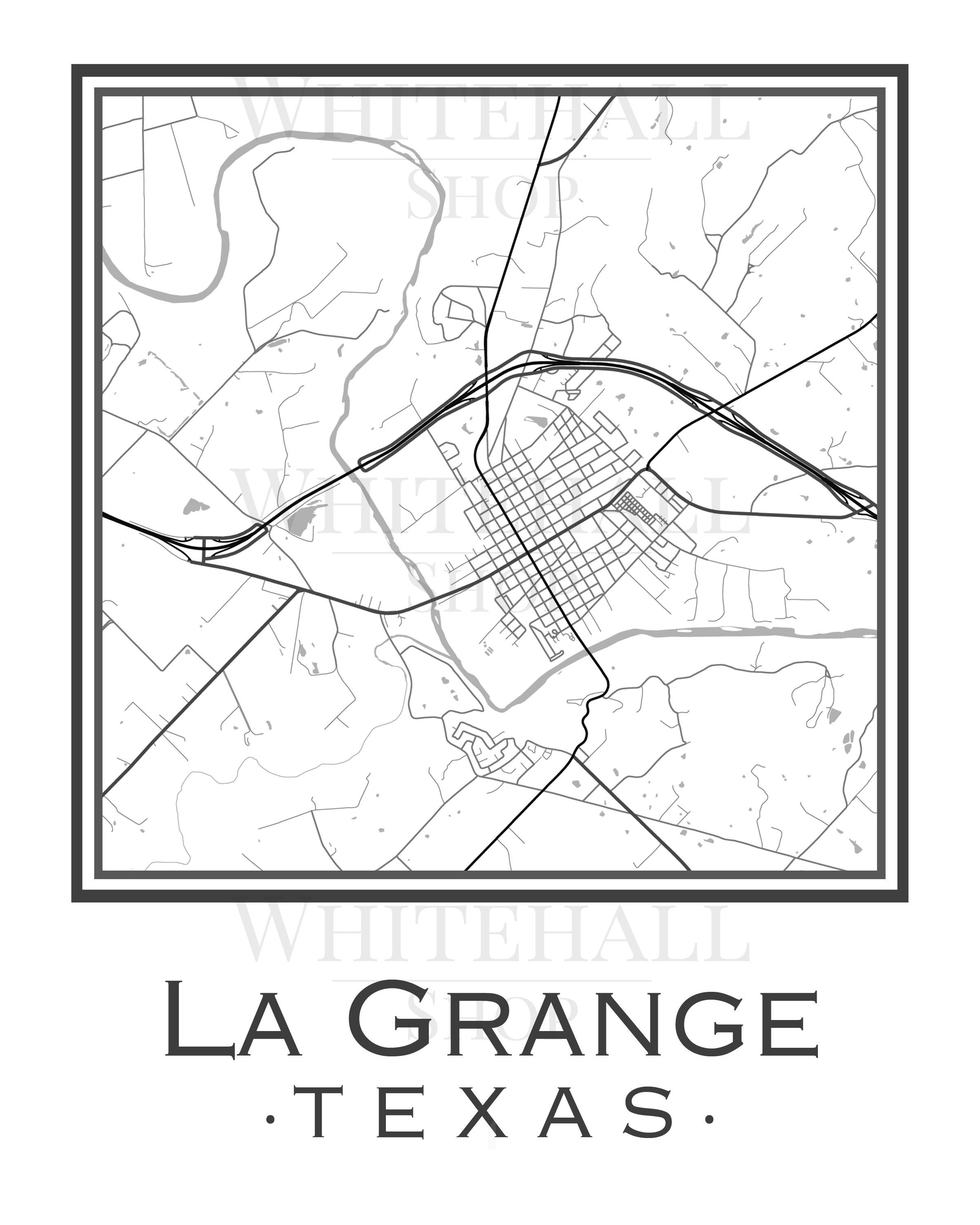 La Grange Texas Map [digital Download] - Etsy