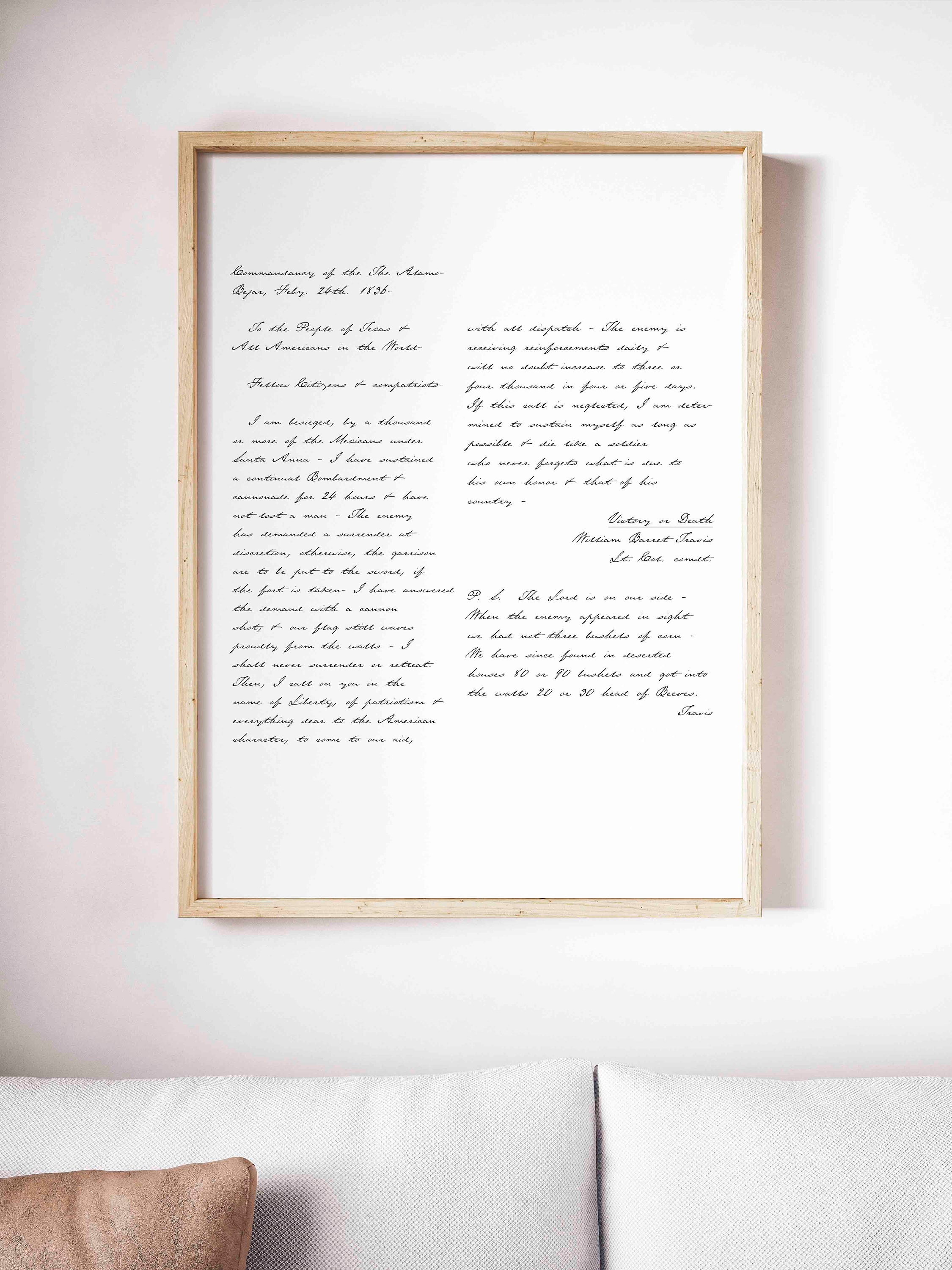 Travis' Letter From the Alamo Print [digital Download] - Etsy