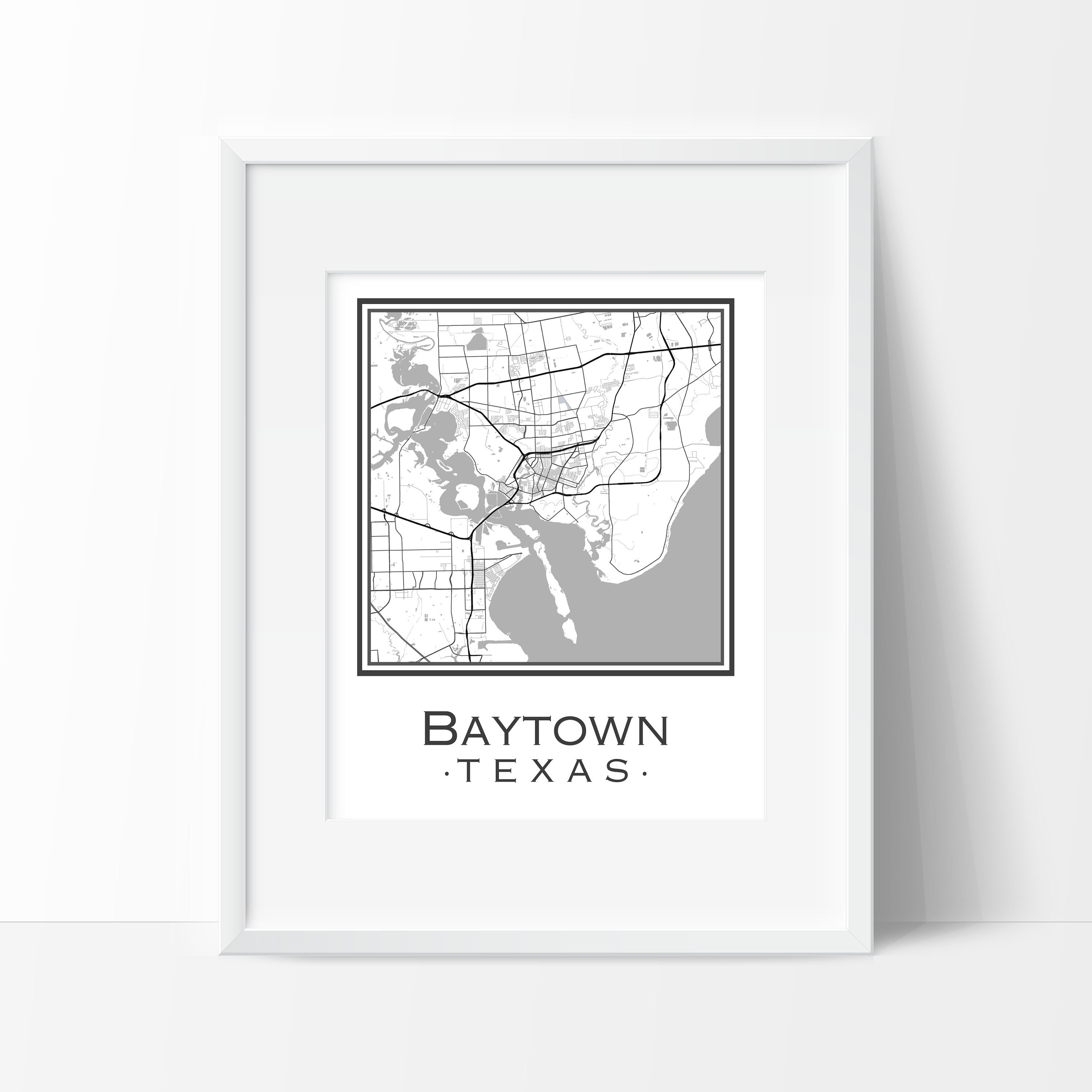 Baytown Texas Map digital Download Etsy