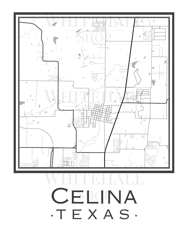 Celina Texas Map digital Download Etsy