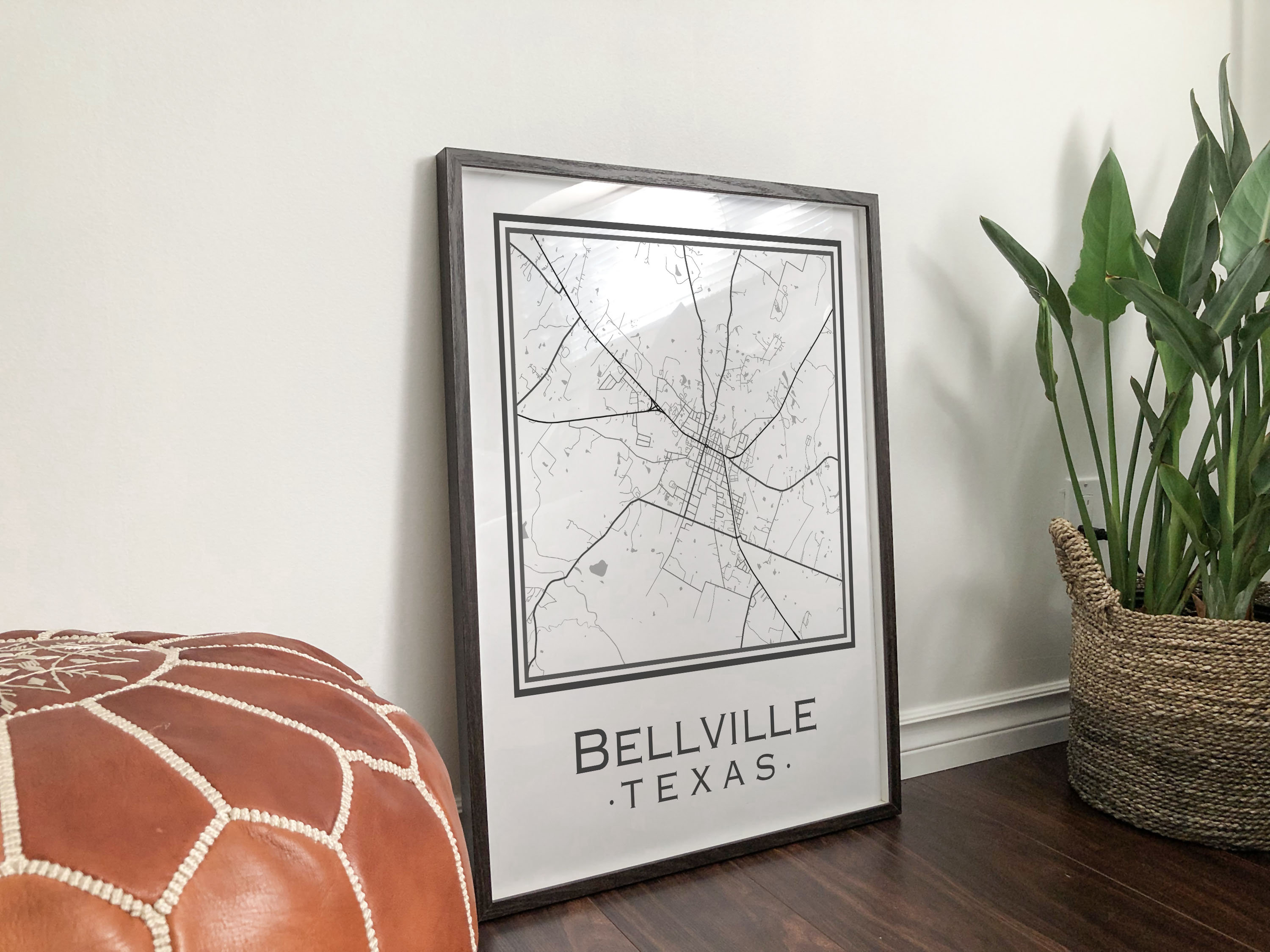 Bellville Texas Map digital Download Etsy