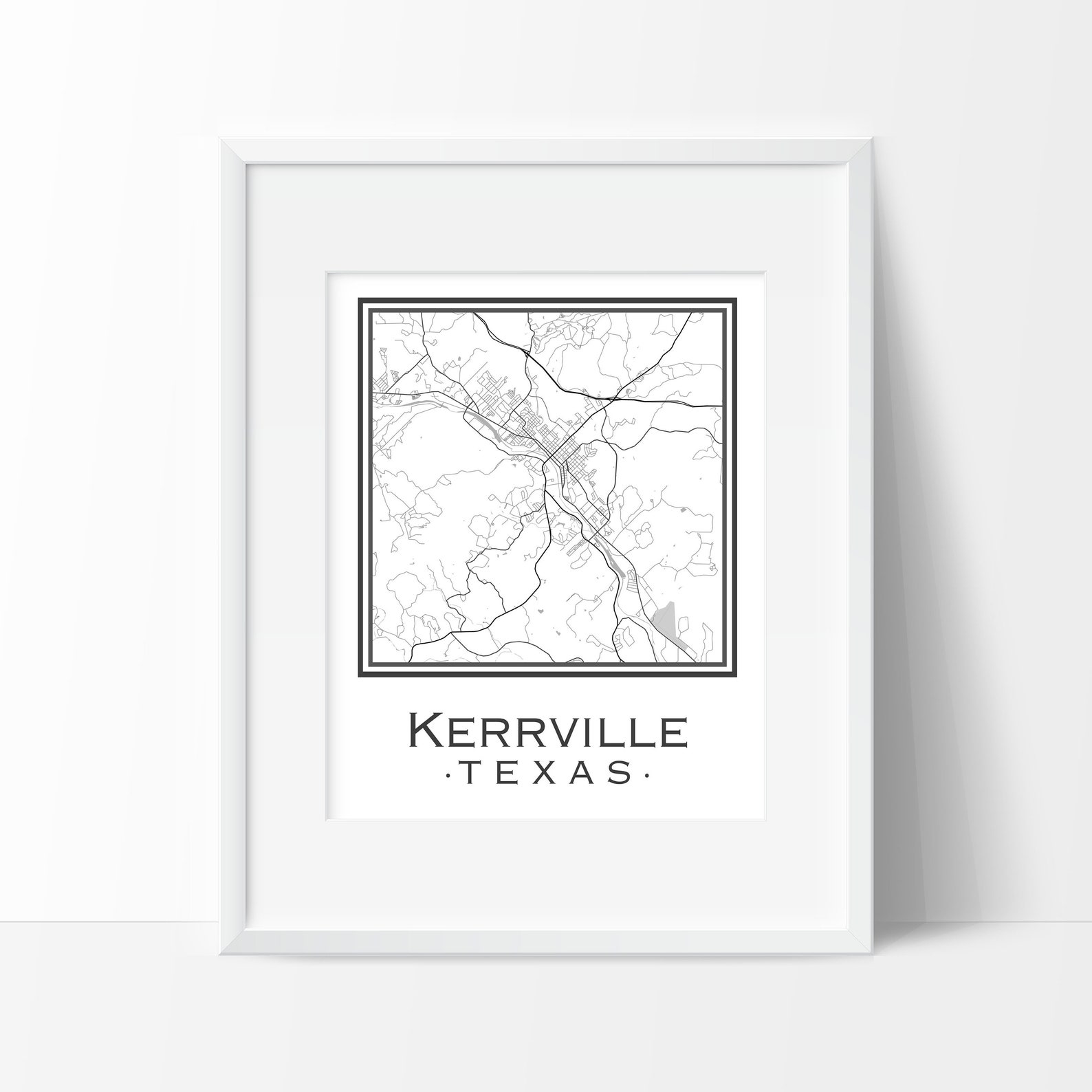 Kerrville Texas Map digital Download Etsy