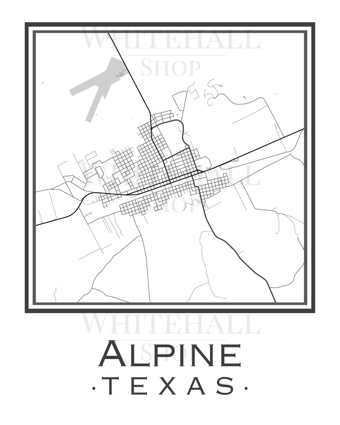 Alpine Texas Map digital Download Etsy UK