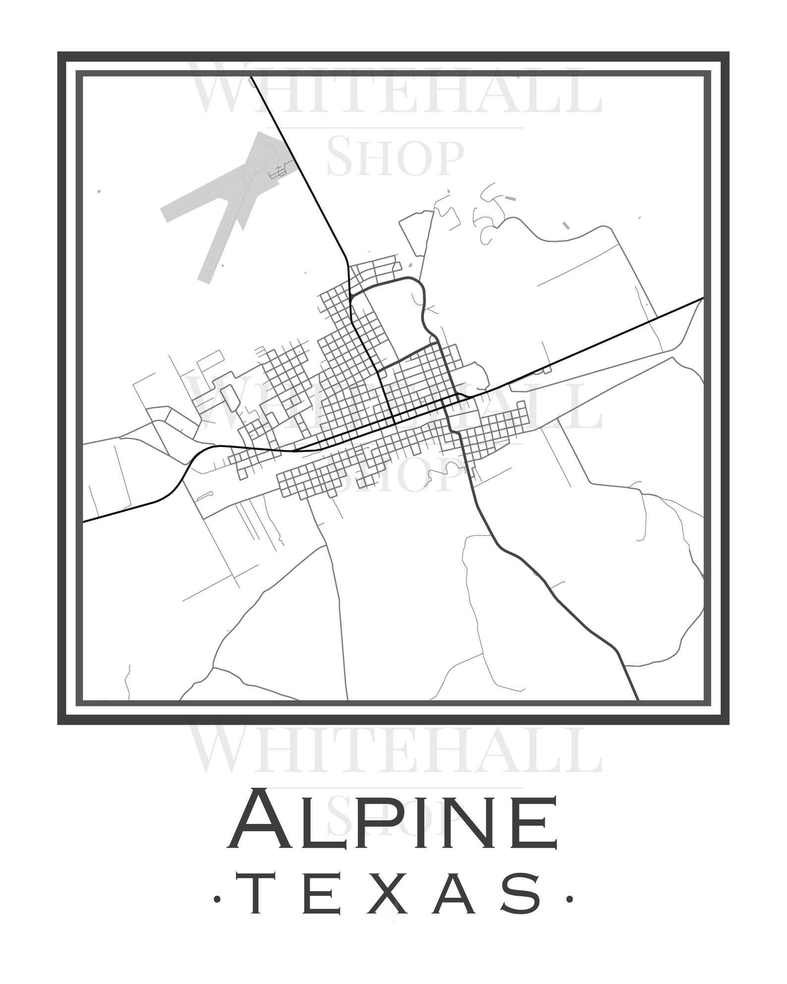 Alpine Texas Map digital Download Etsy Ireland