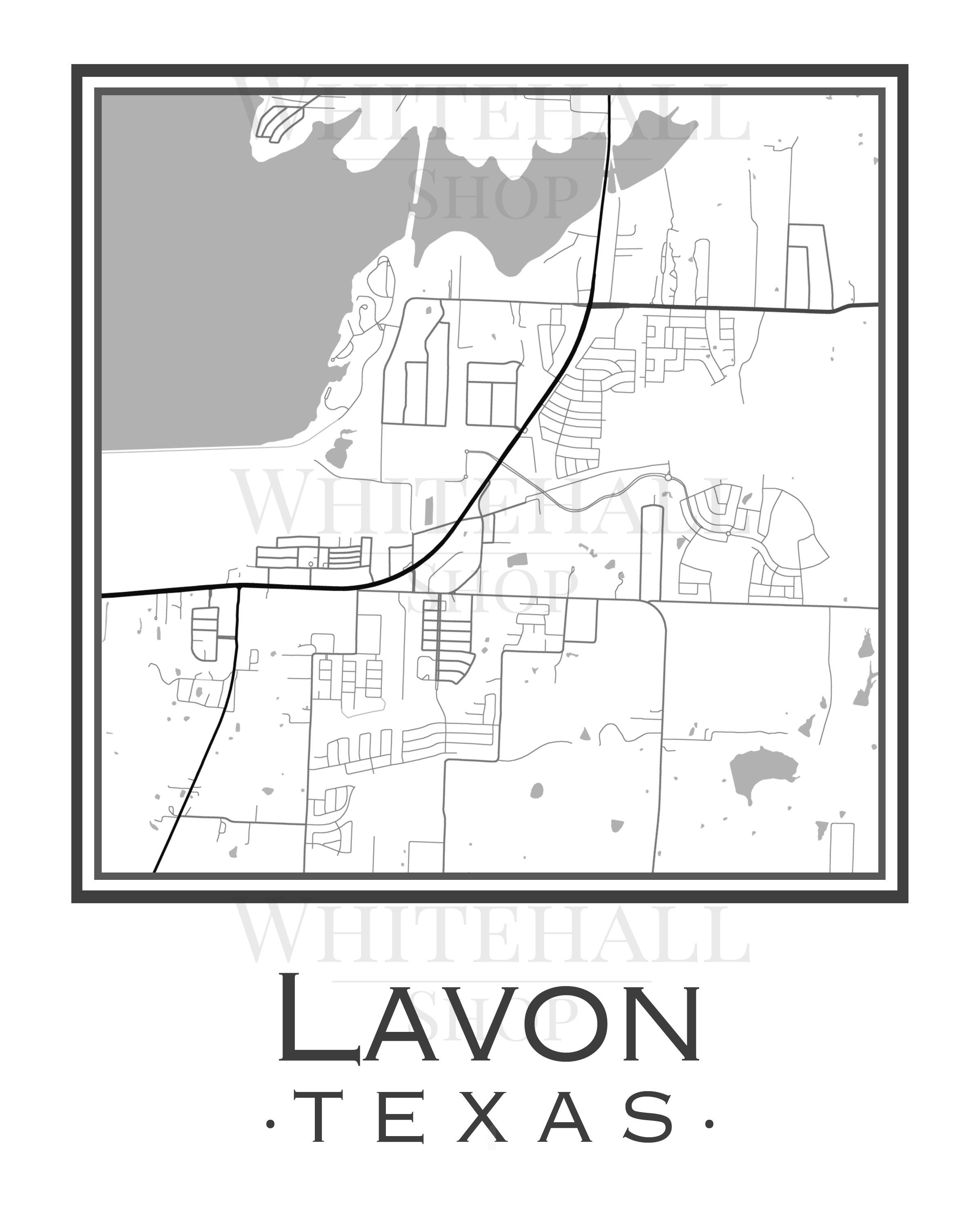 Lavon Texas Map digital Download Etsy