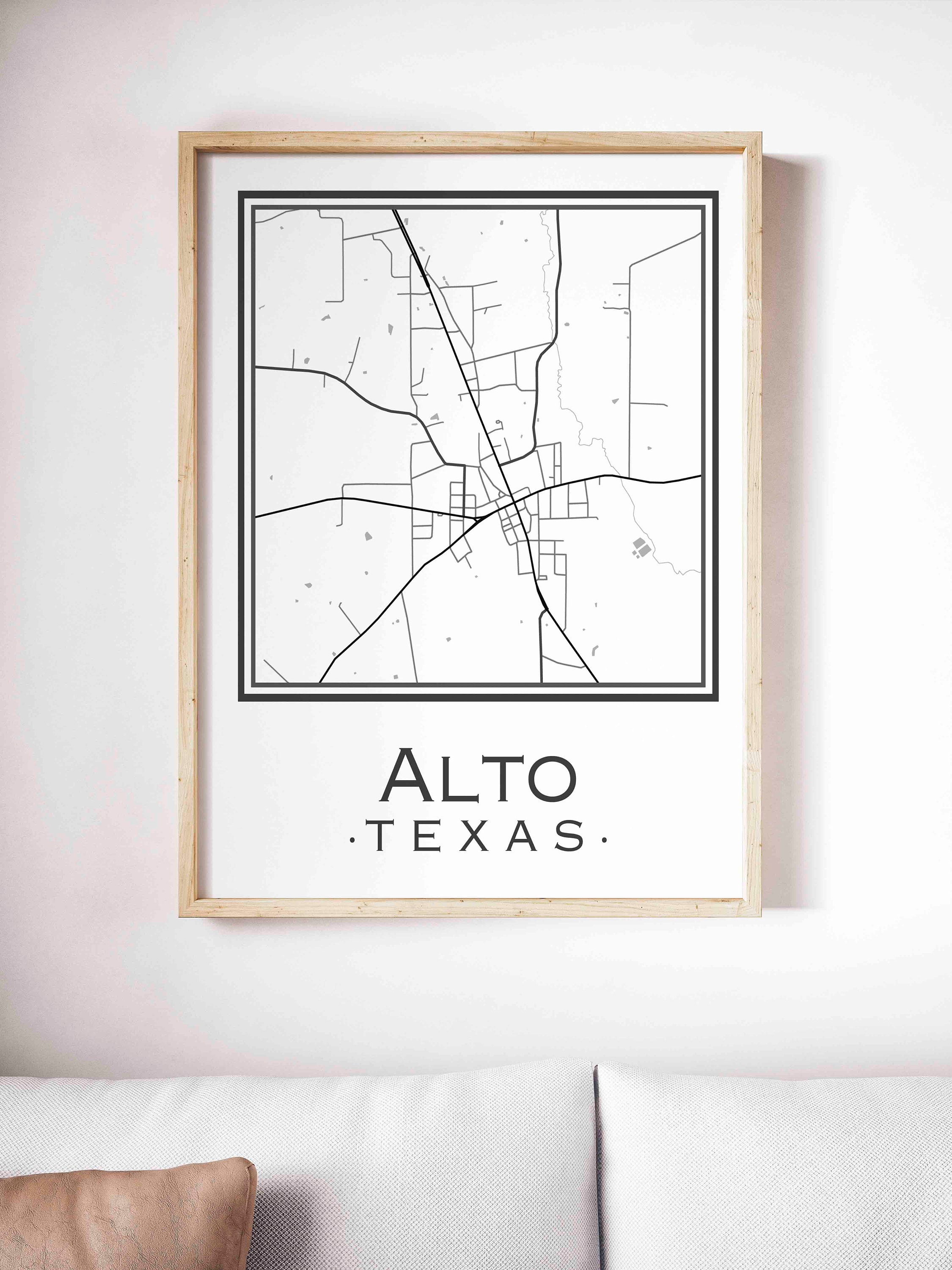 Alto Texas Map digital Download Etsy