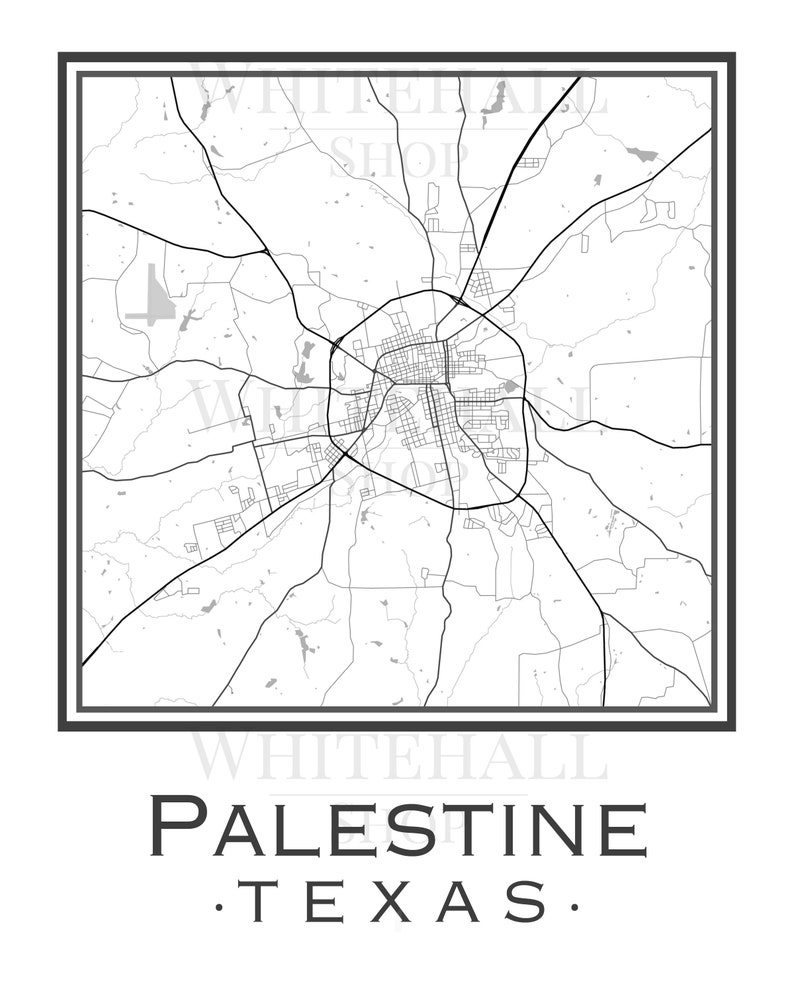 Palestine Texas Map digital Download Etsy