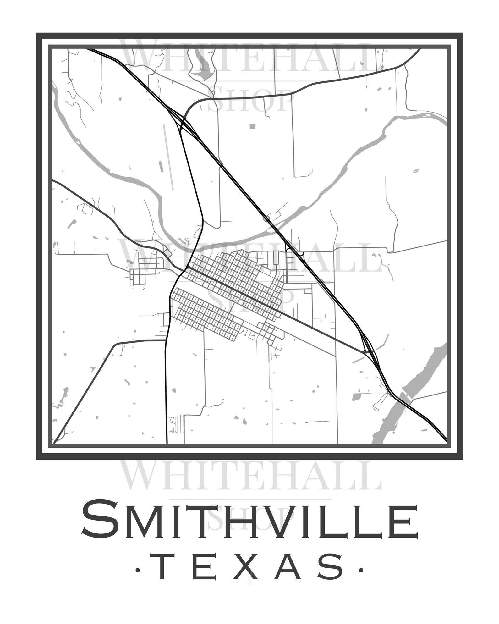 Smithville Texas Map digital Download Etsy