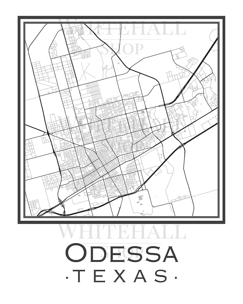 Odessa Texas Map digital Download Etsy
