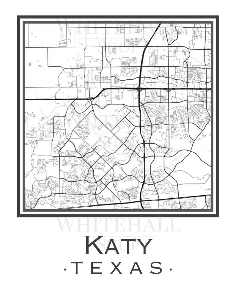 Katy Texas Map digital Download Etsy