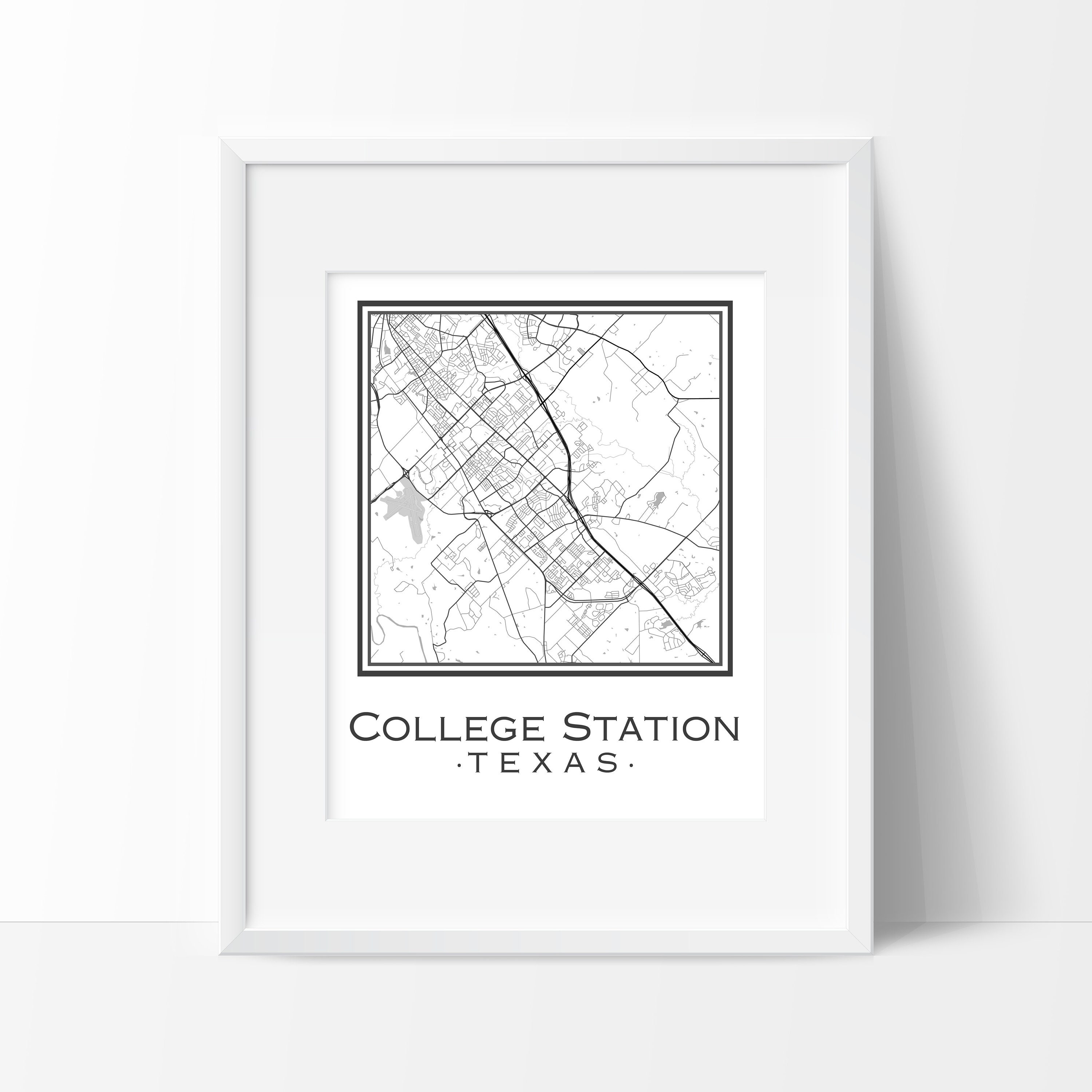 College Station Texas Map digital Download - Etsy