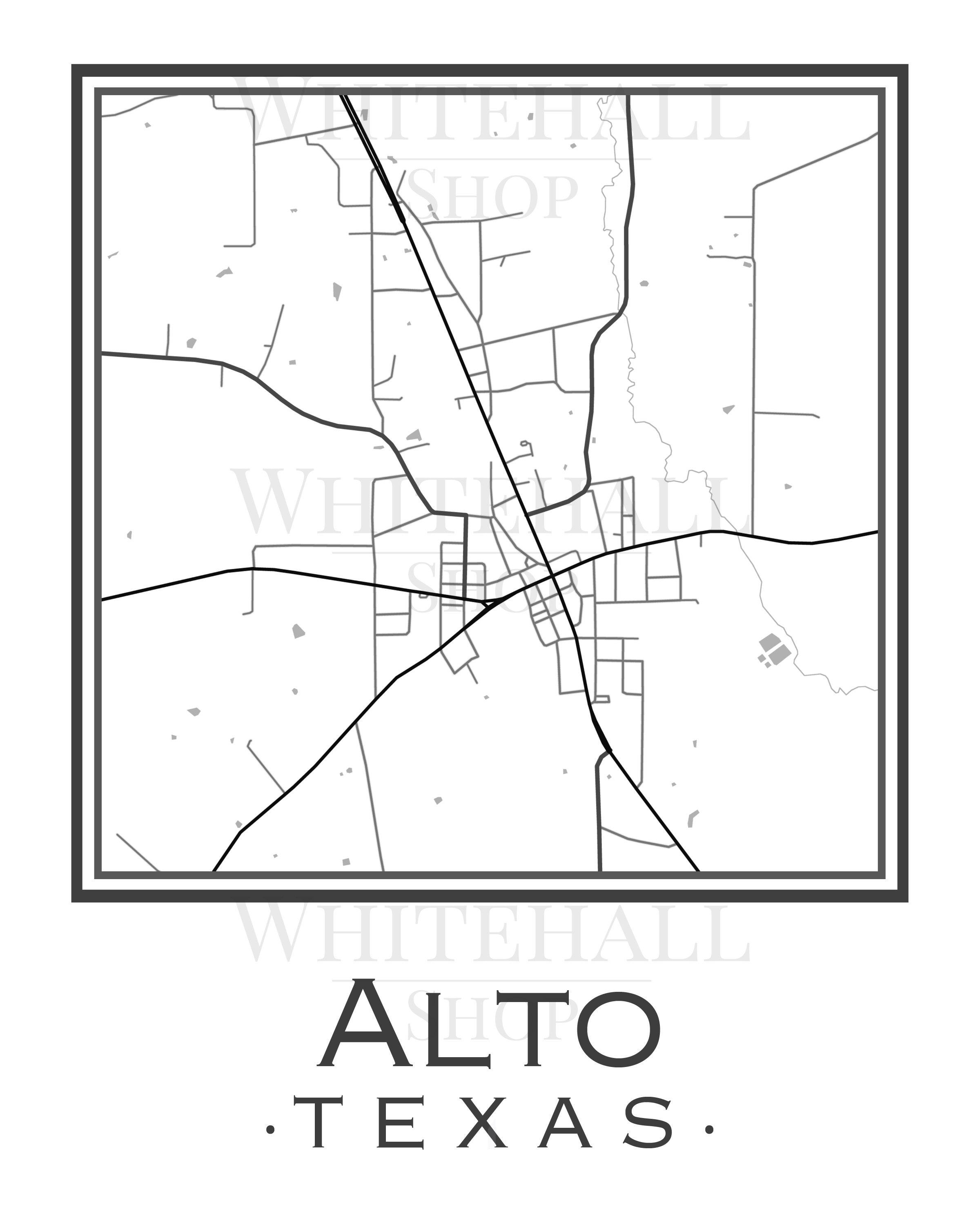 Alto Texas Map digital Download Etsy Canada