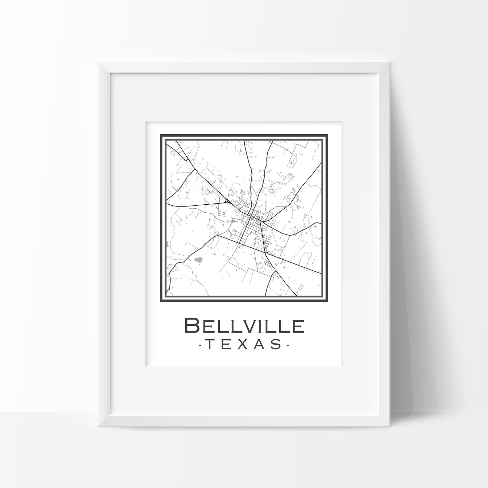 Bellville Texas Map digital Download Etsy