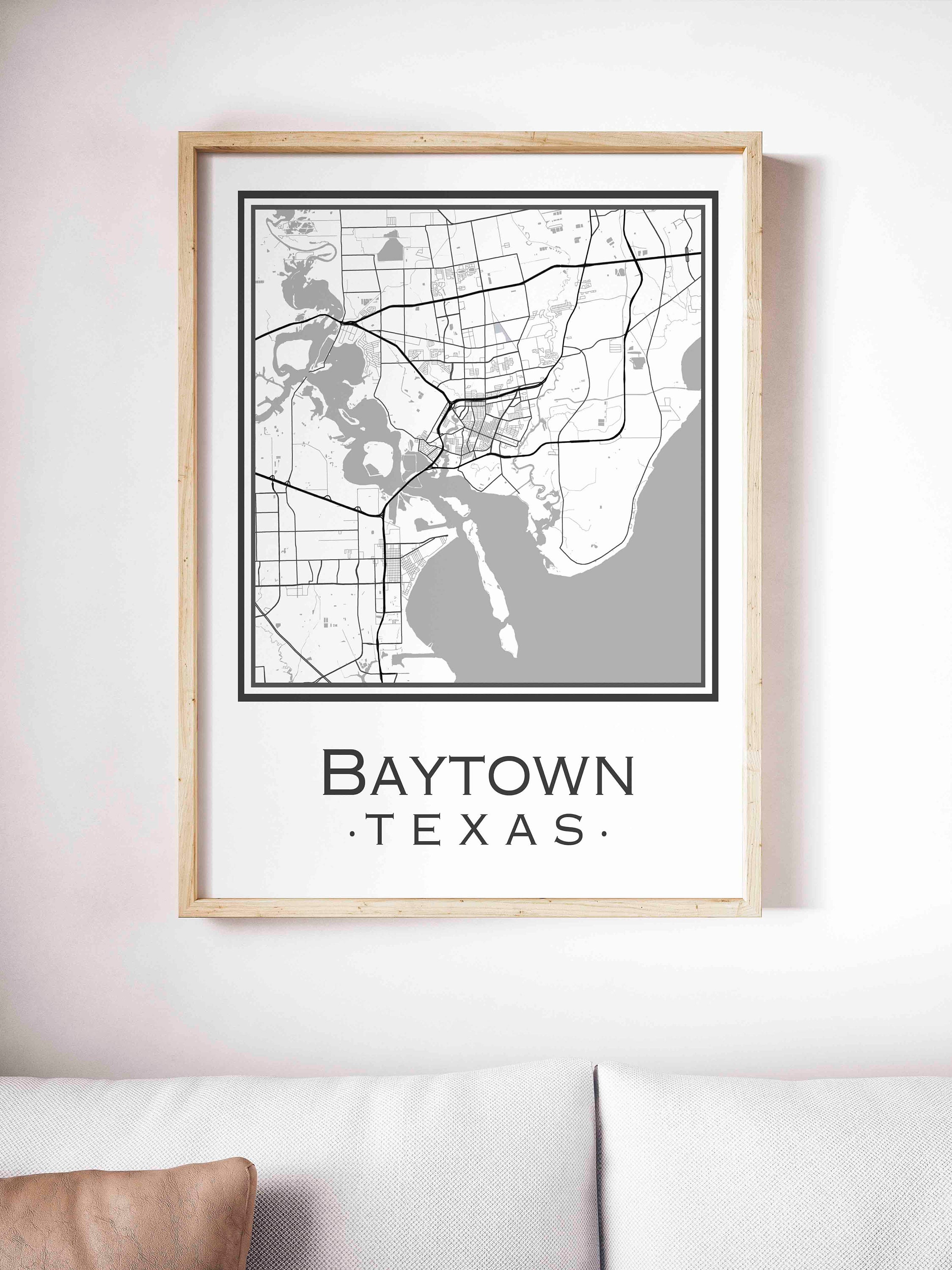 Baytown Texas Map digital Download Etsy