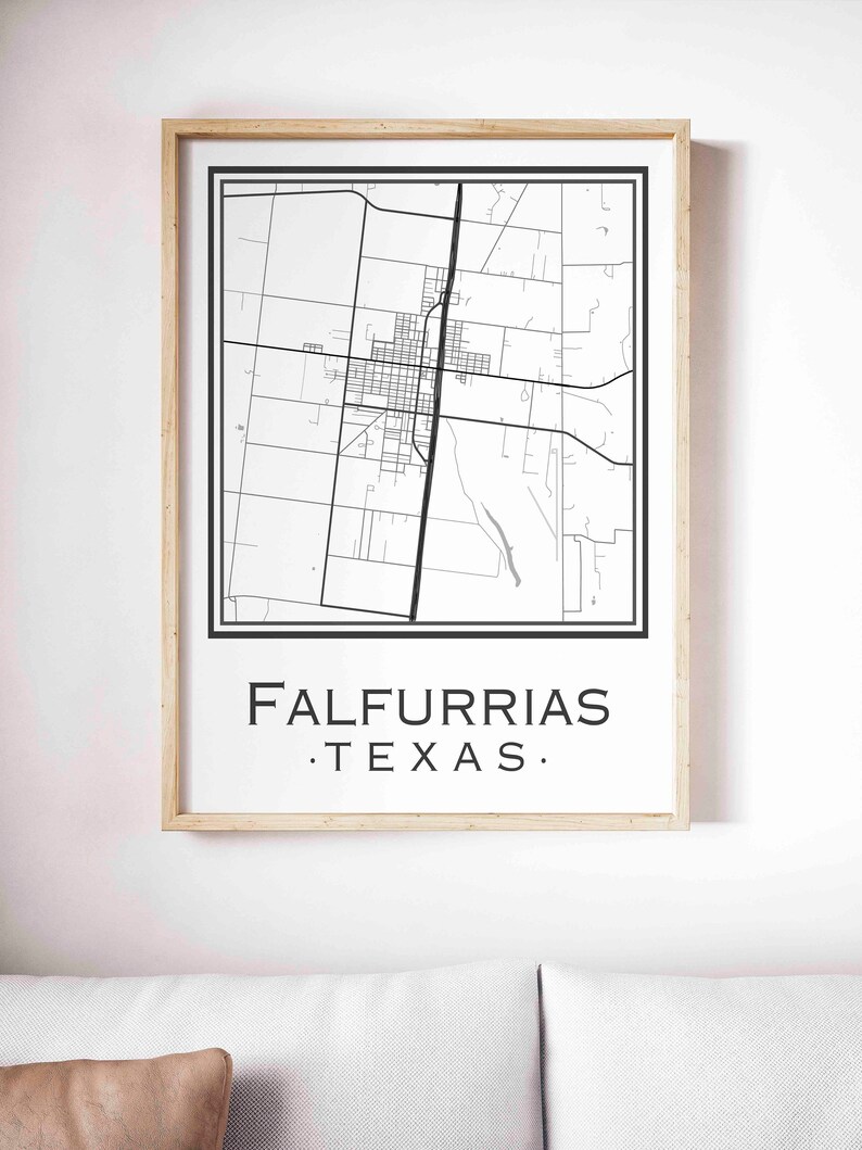 Mapa de Falfurrias Texas Descarga digital Etsy México