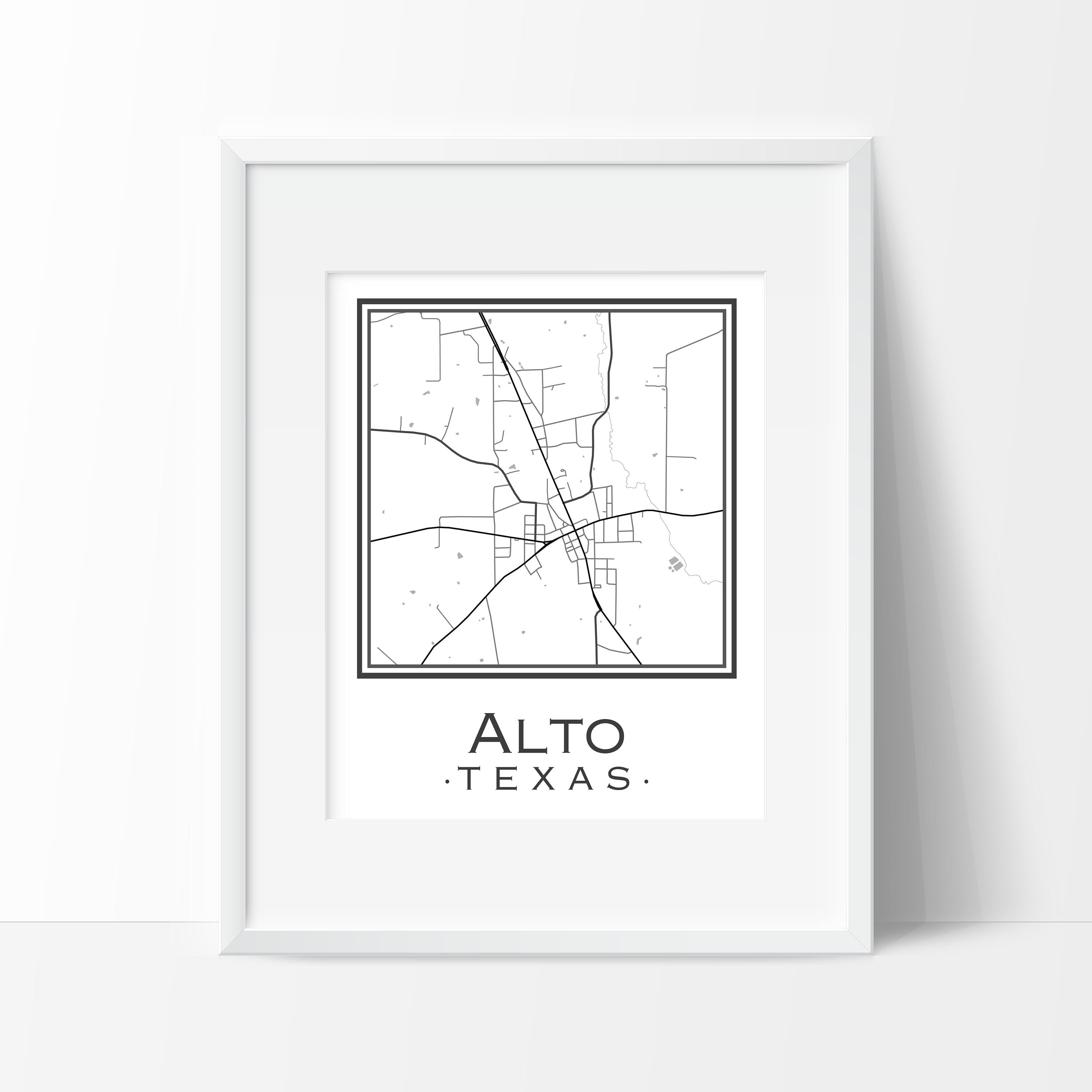 Alto Texas Map digital Download Etsy