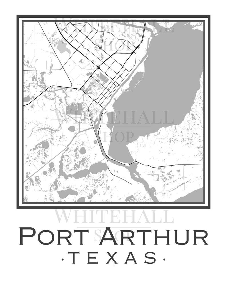 Port Arthur Texas Map digital Download Etsy