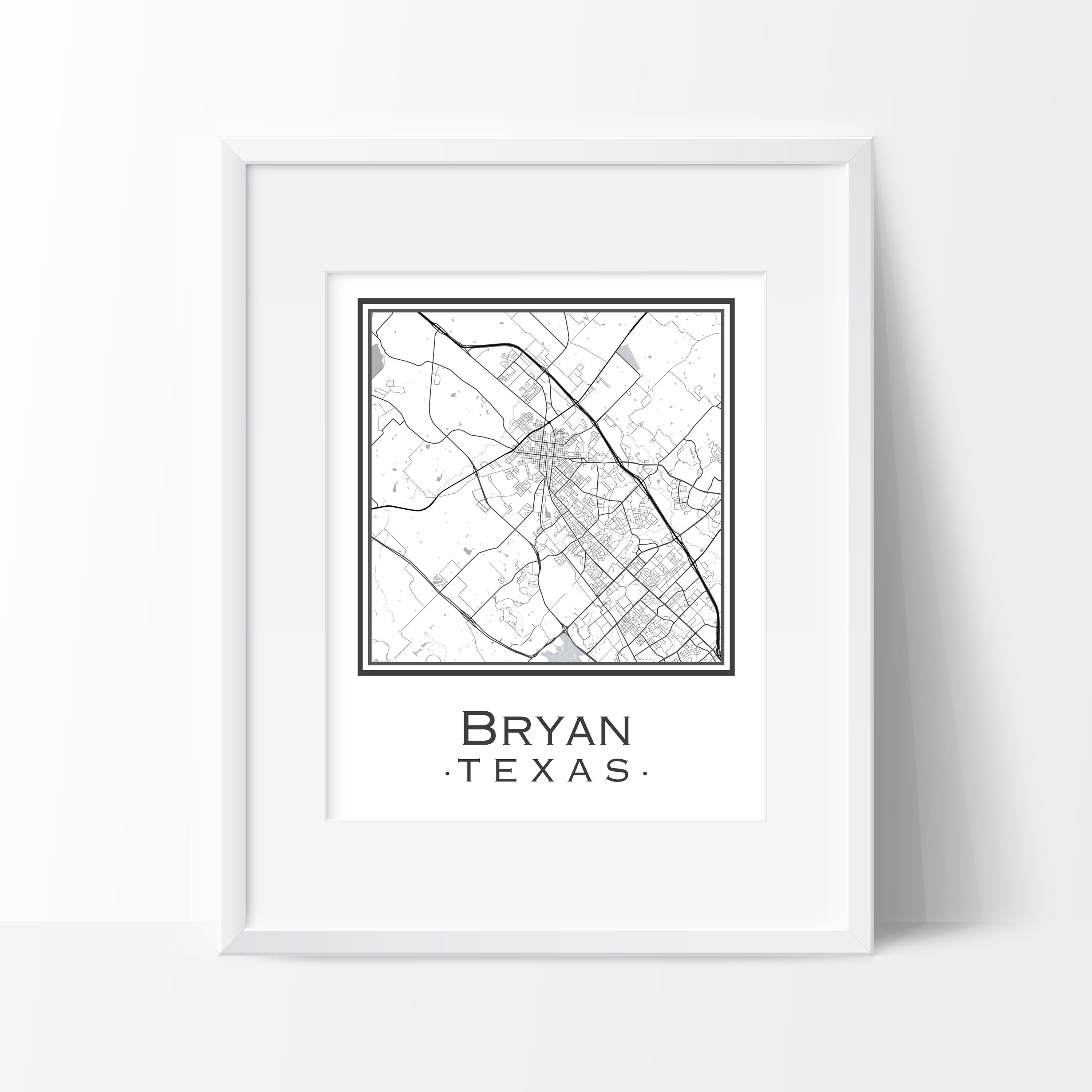 Bryan Texas Map digital Download - Etsy