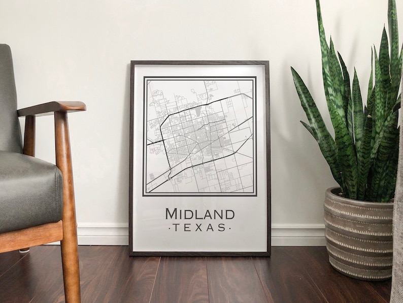 Mapa de Midland, Texas [Descarga digital] - Etsy México