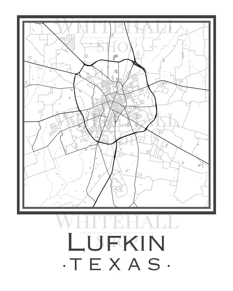 Lufkin Texas Map [digital Download] - Etsy