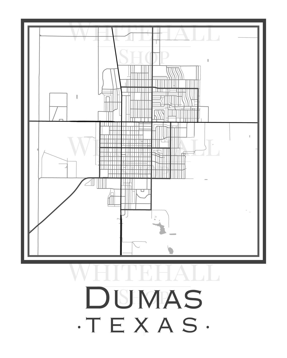 Dumas Texas Map digital Download Etsy