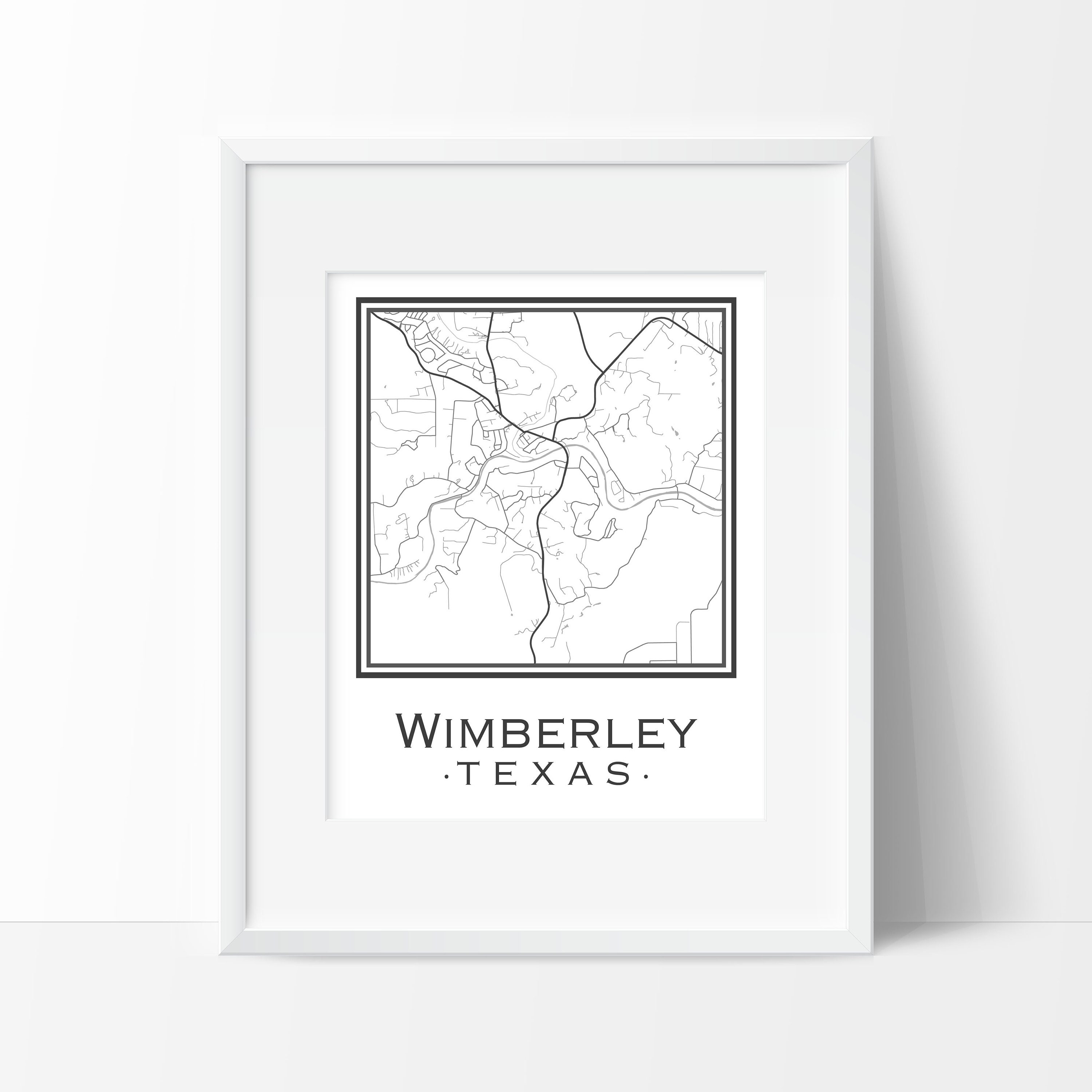 Wimberley Texas Map digital Download Etsy