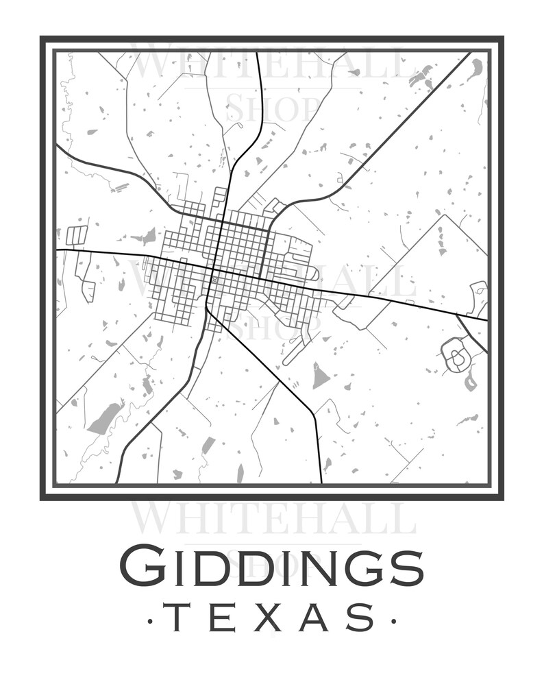 Giddings Texas Map digital Download Etsy