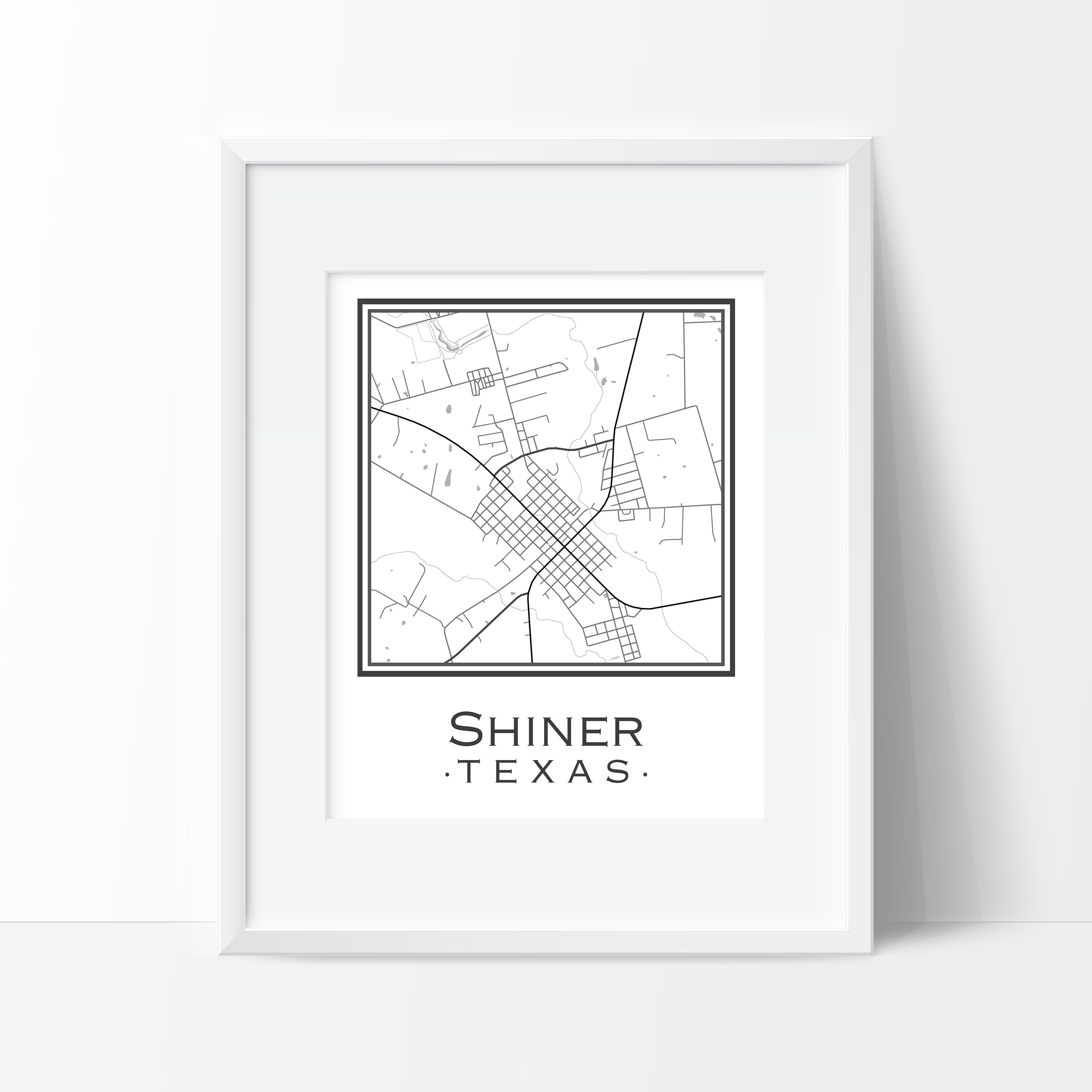 Shiner Texas Map digital Download Etsy
