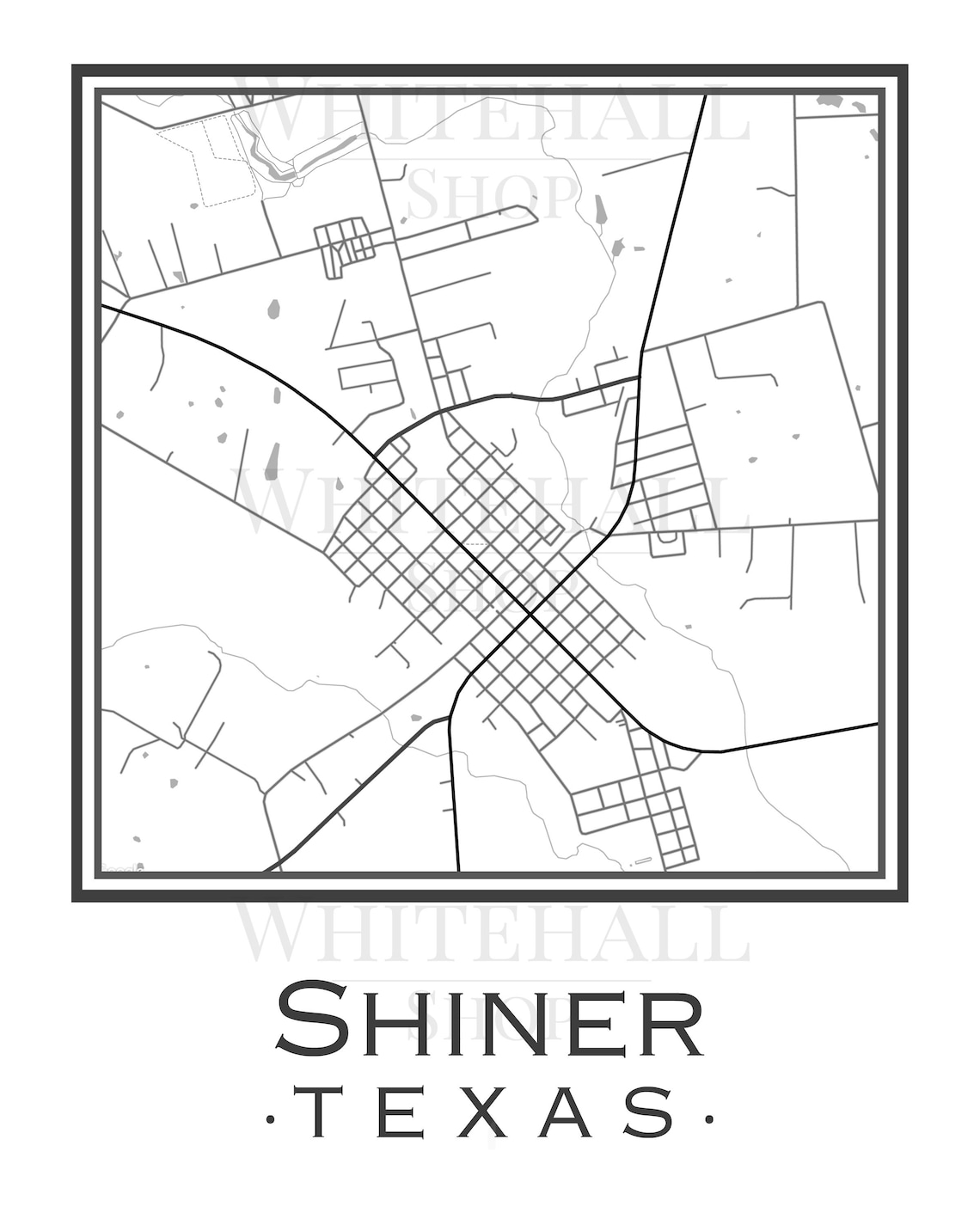 Shiner Texas Map digital Download Etsy