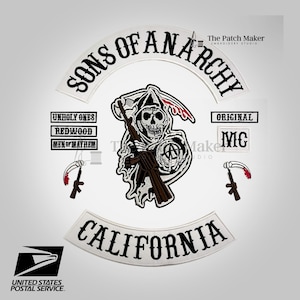 Set of 10 PCS Sons Of Anarchy Biker Embroidery Patch Iron on Sew on From USA