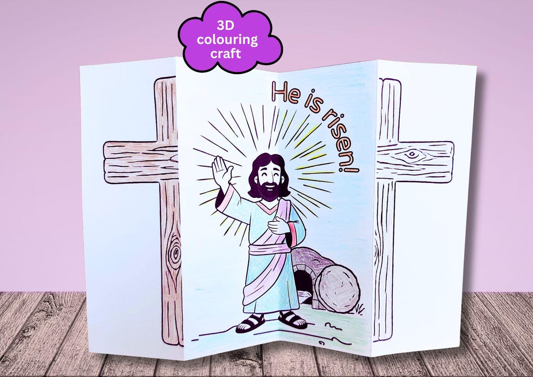 Printable Easter Colouring Craft for Kids Holy Week Craft Activity for ...