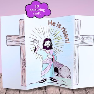 Printable Easter colouring craft for kids Holy Week craft activity for Sunday School homeschool or classroom