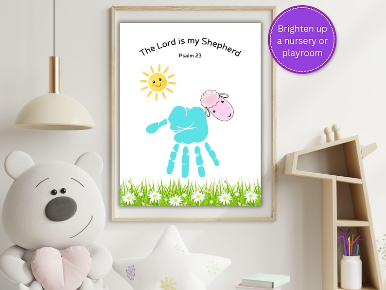Psalm 23 Handprint Printable Craft the Lord is My Shepherd Handprint ...