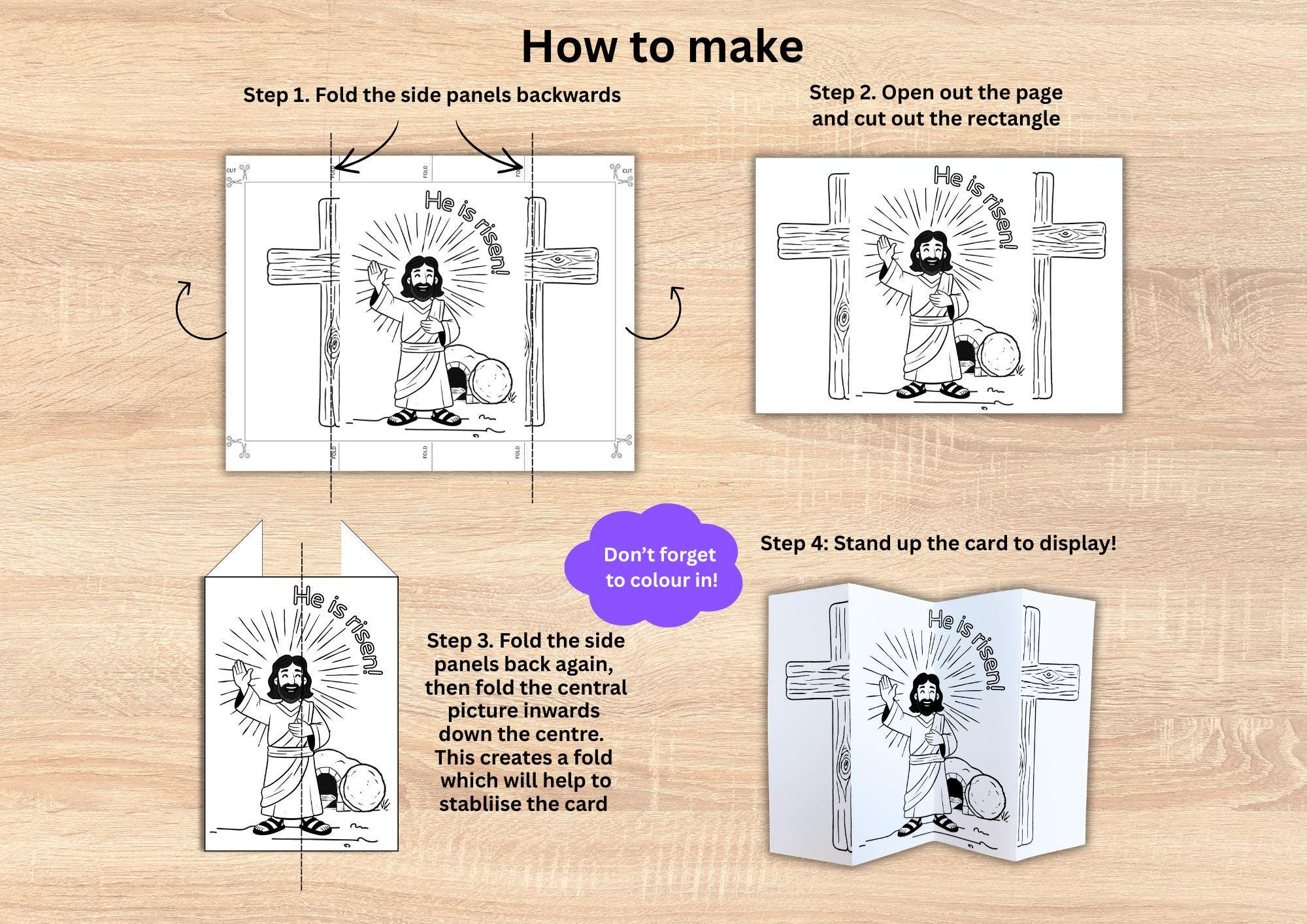 Printable Easter Colouring Craft for Kids Holy Week Craft Activity for ...