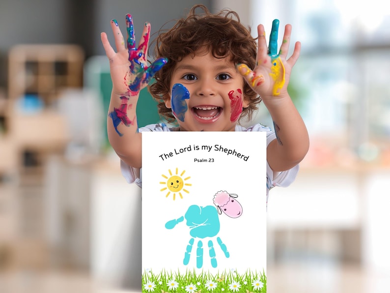 Psalm 23 Handprint Printable Craft the Lord is My Shepherd Handprint ...