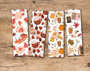 Autumn Bookmarks, Cozy Fall Designs (Digital Download)