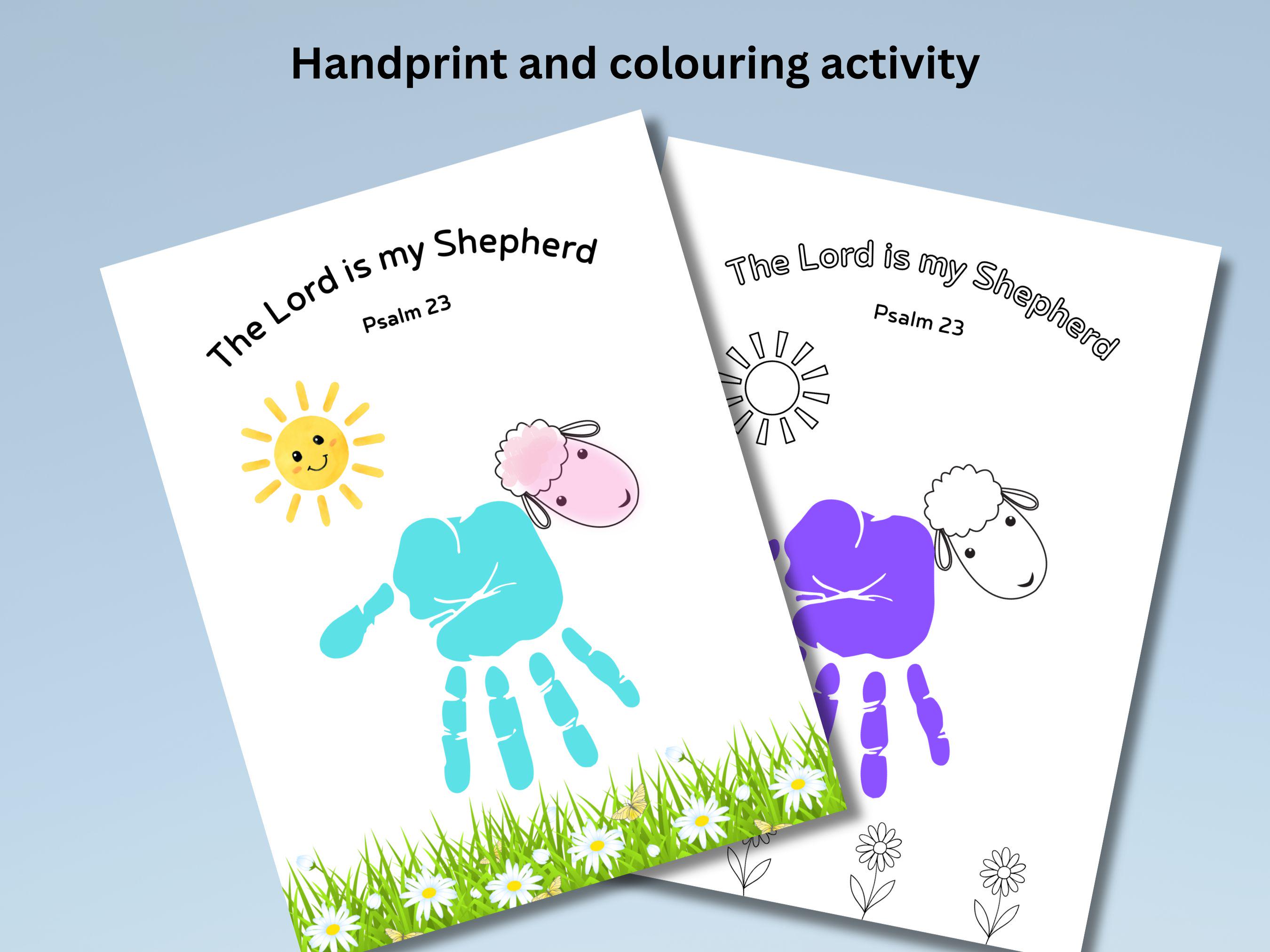Psalm 23 Handprint Printable Craft the Lord is My Shepherd Handprint ...