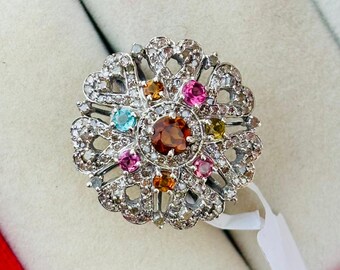 Victorian Ruby Ring: Handmade 925 Sterling Silver, Round Stone