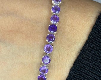 Handmade Tanzanite Bracelet: 925 Sterling Silver Wedding Jewelry